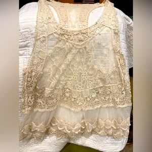 Lace and crochet tank